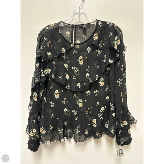 Top Long Sleeve By Forever 21 In Floral Print, Size: L