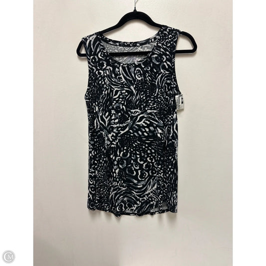 Top Sleeveless By Logo In Black & White, Size: M