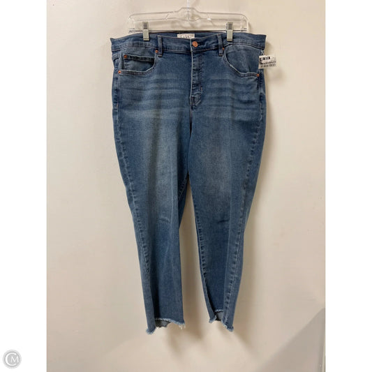 Jeans Cropped By Nicole By Nicole Miller In Blue Denim, Size: 16