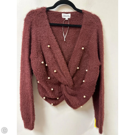 Sweater By Clothes Mentor In Brown, Size: L