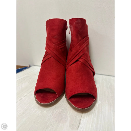 Boots Ankle Heels By Journee In Red, Size: 10