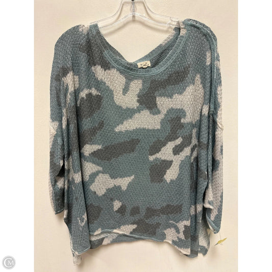 Top Long Sleeve By Pol In Blue & Grey, Size: S