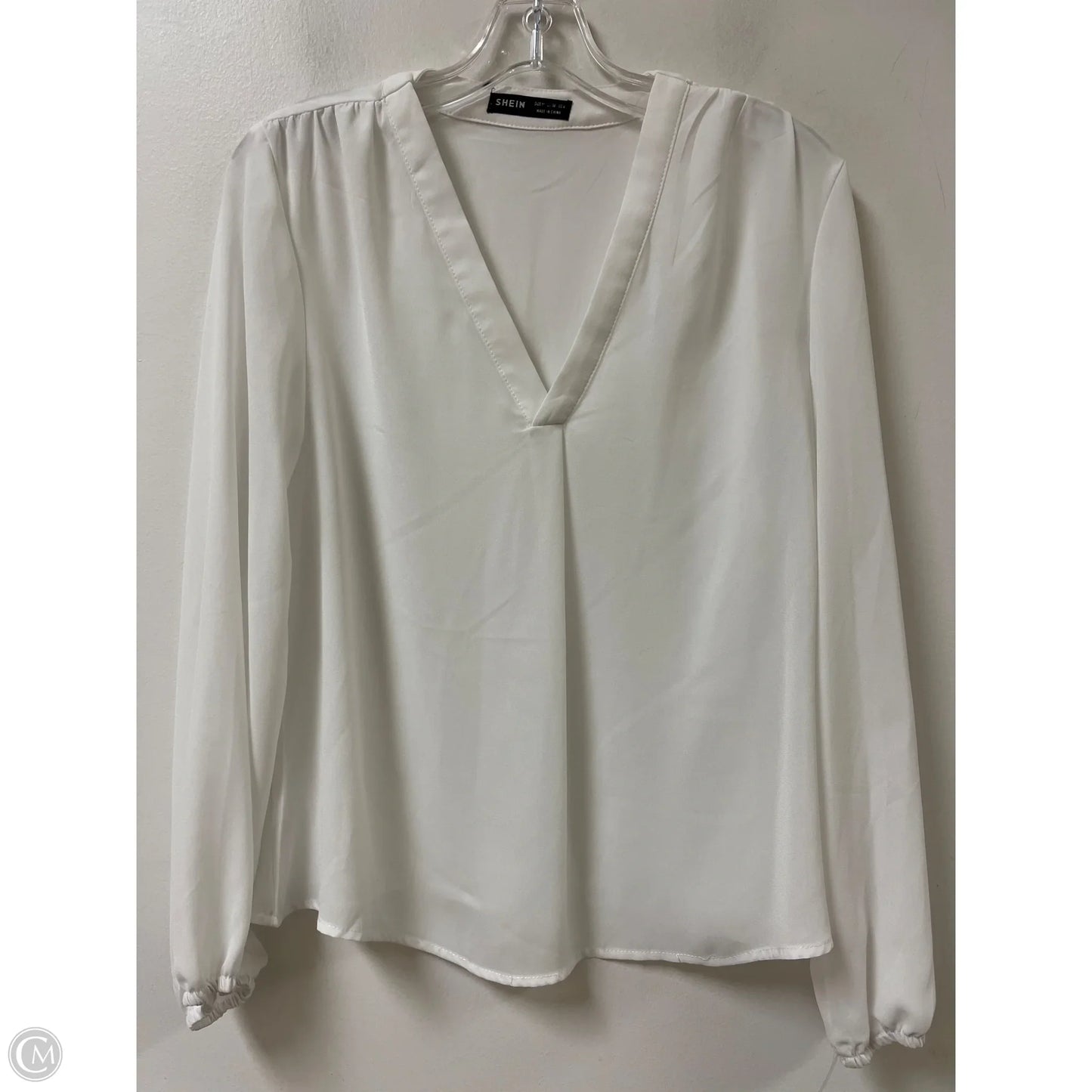 Top Long Sleeve By Shein In White, Size: M