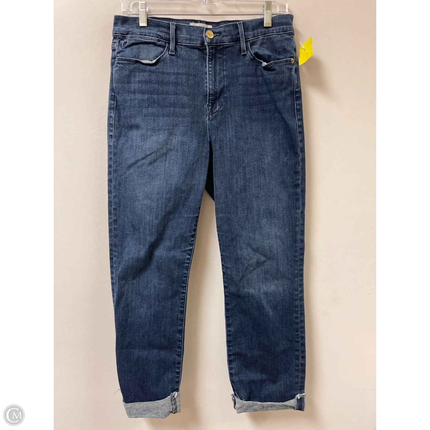Jeans Straight By Frame In Blue Denim, Size: 12