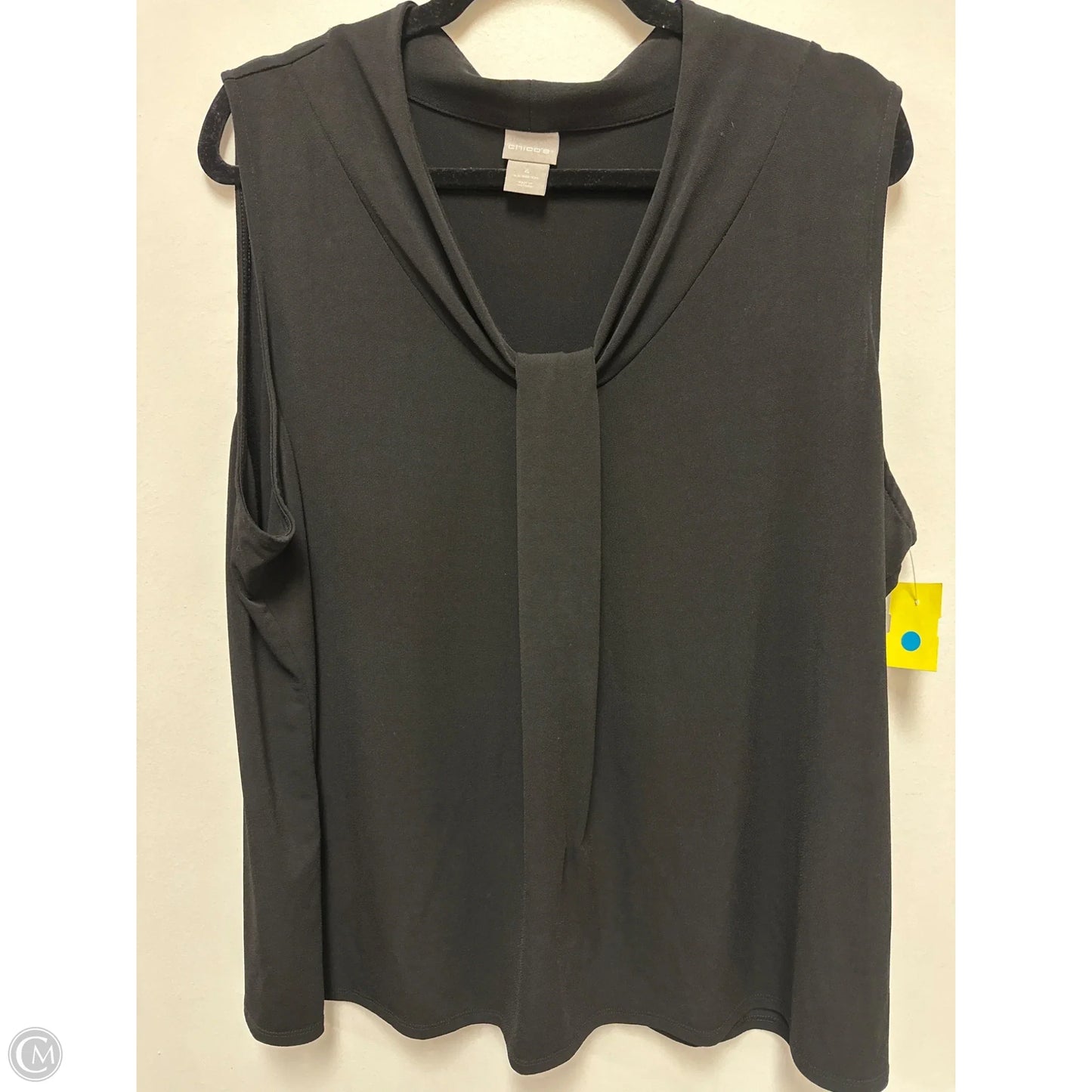 Top Sleeveless By Chicos In Black, Size: 1x
