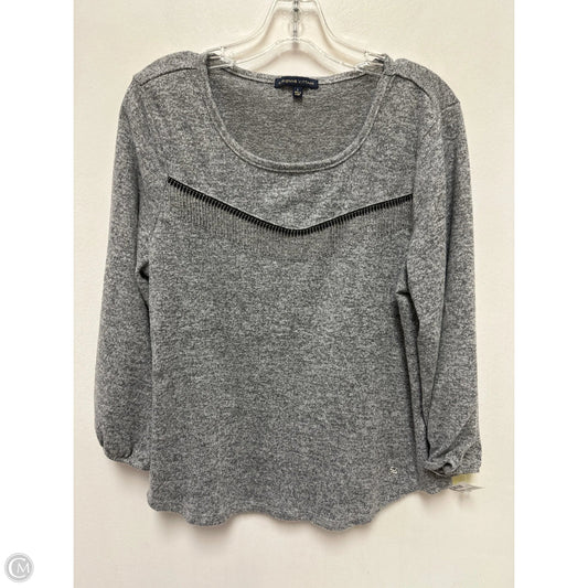 Top Long Sleeve By Adrienne Vittadini In Grey, Size: L