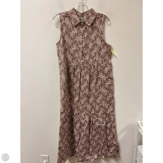 Dress Casual Maxi By Tahari In Brown & Cream, Size: M