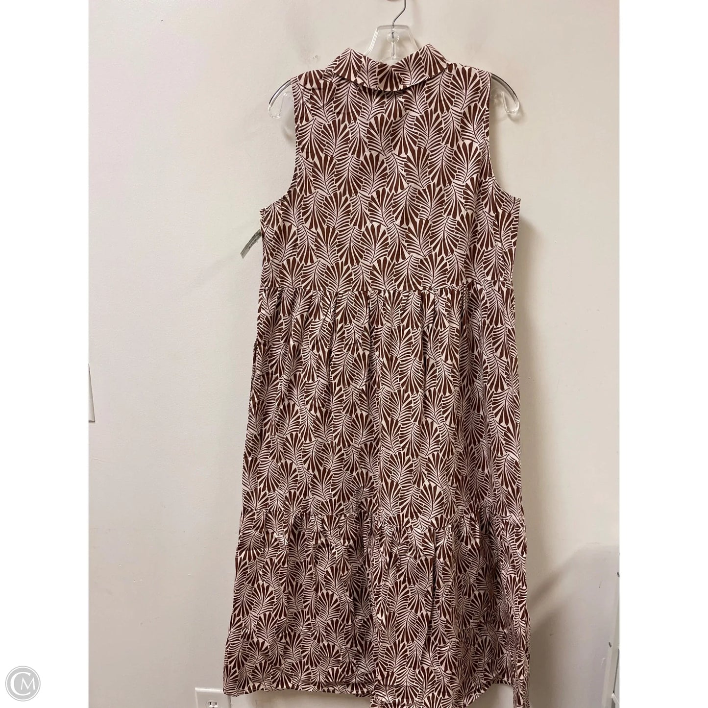 Dress Casual Maxi By Tahari In Brown & Cream, Size: M