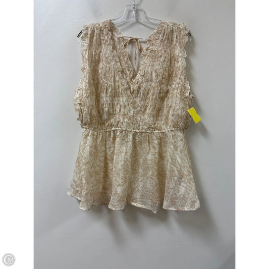 Top Sleeveless By Torrid In Cream, Size: 1x