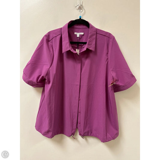 Blouse Short Sleeve By Chicos In Purple, Size: 1x