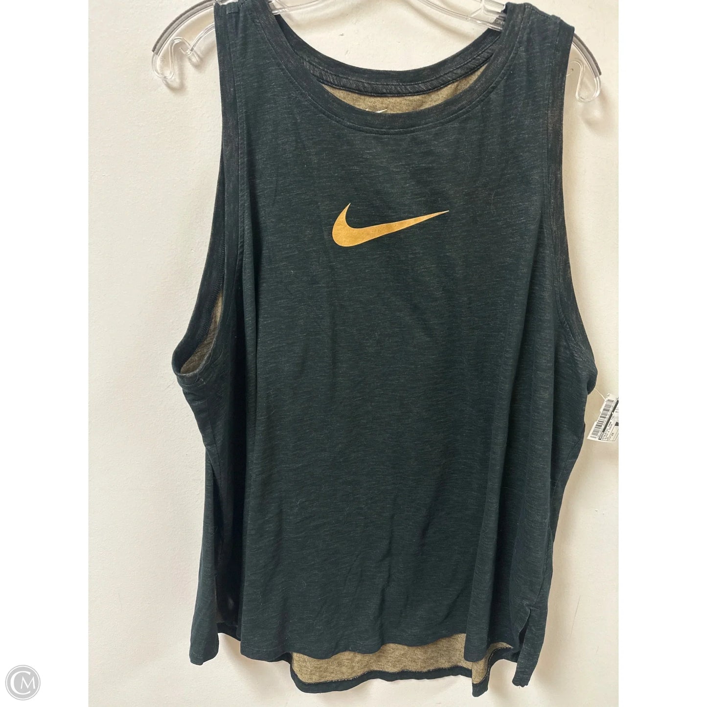 Athletic Tank Top By Nike In Black & Cream, Size: 2x