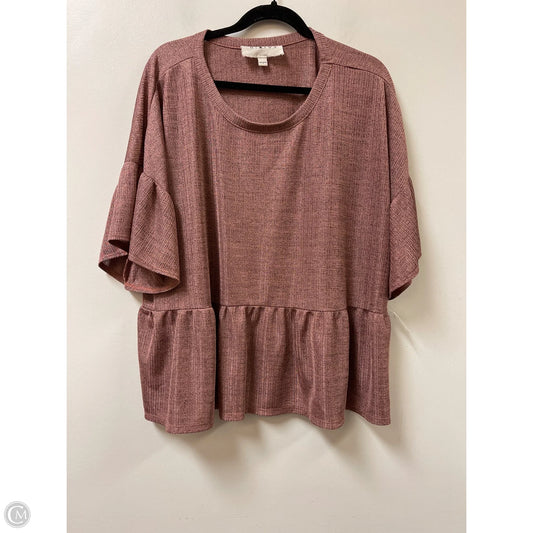 Top Short Sleeve By Clothes Mentor In Pink, Size: 3x