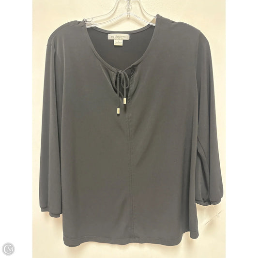 Top Long Sleeve By Liz Claiborne In Black, Size: L