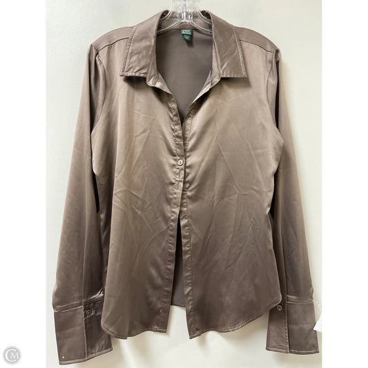Blouse Long Sleeve By Wild Fable In Brown, Size: L