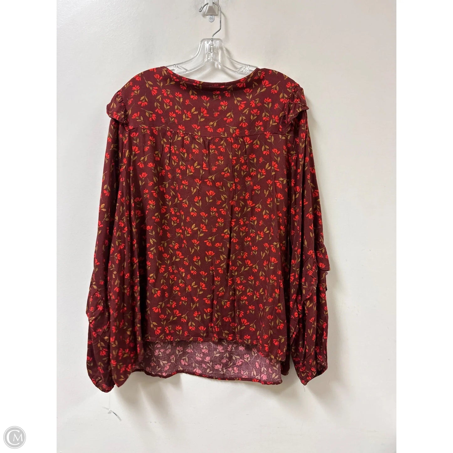 Top Long Sleeve By Sonoma In Red, Size: 3x