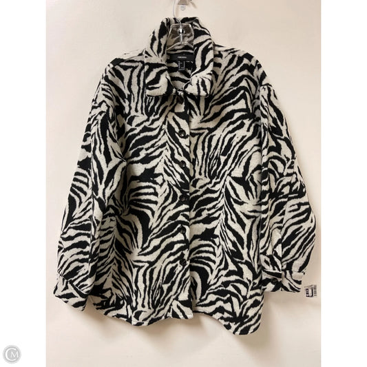 Jacket Shirt By Forever 21 In Black & White, Size: M