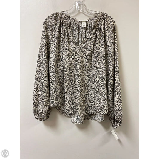Top Long Sleeve By H&m In Black & Cream, Size: M