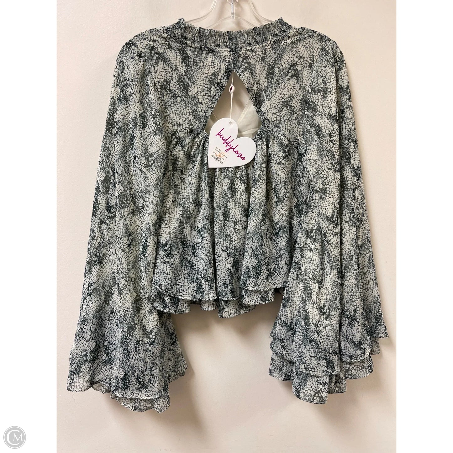 Top Long Sleeve By Buddy Love In Snakeskin Print, Size: Xs