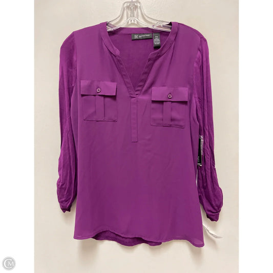 Top Long Sleeve By Inc In Purple, Size: M