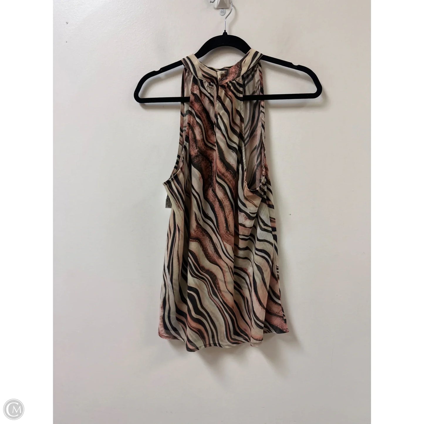 Top Sleeveless By Liverpool In Black & Cream, Size: M