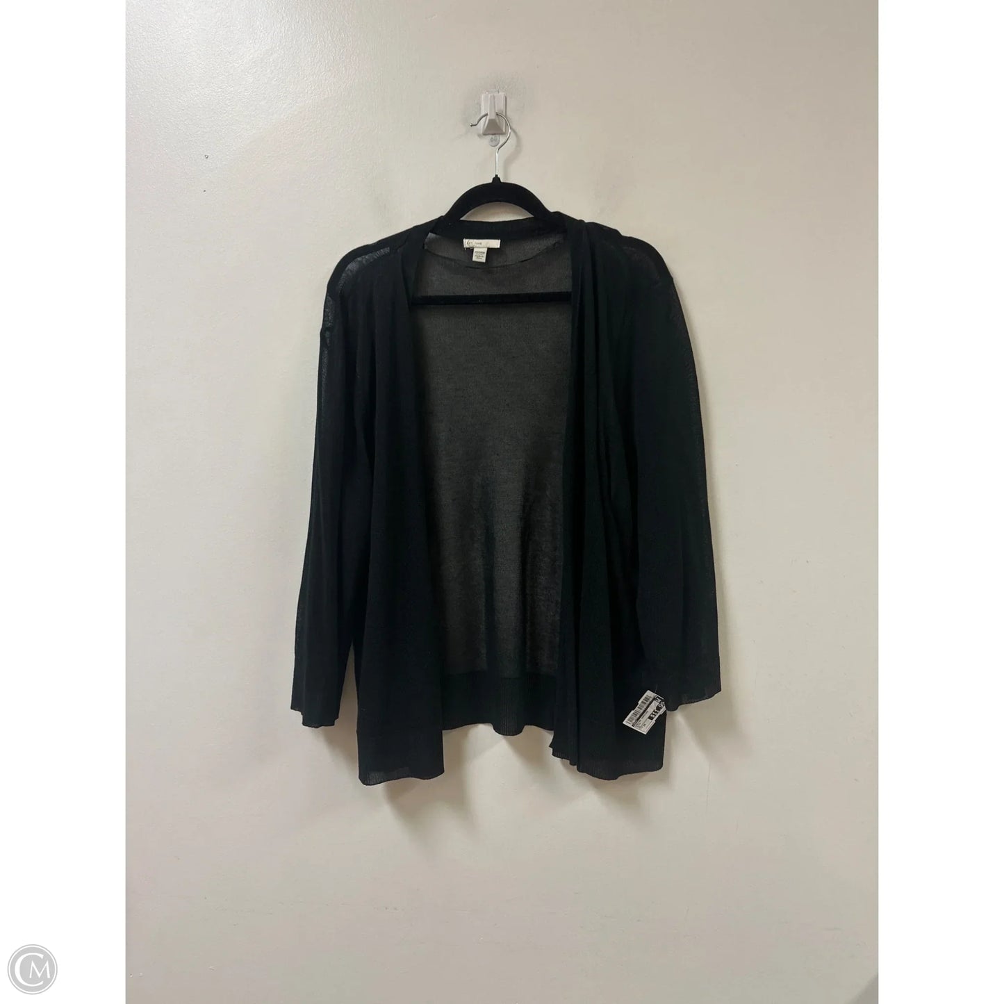 Sweater Cardigan By Cato In Black, Size: 3x