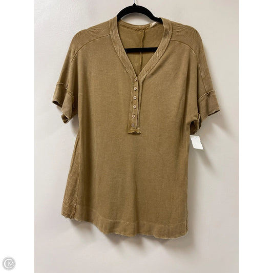 Top Short Sleeve By Easel In Yellow, Size: S