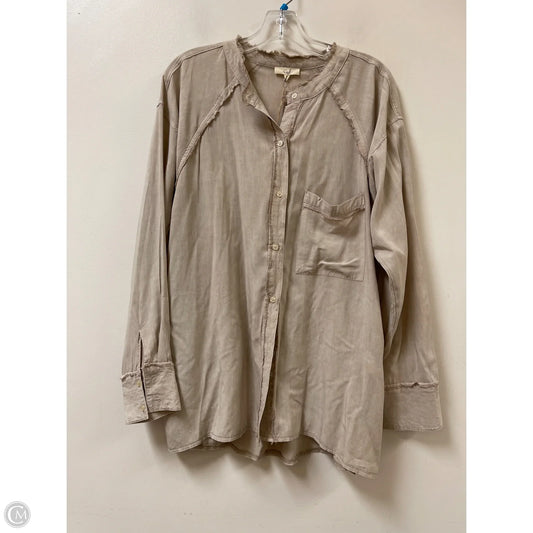 Blouse Long Sleeve By Easel In Brown, Size: S