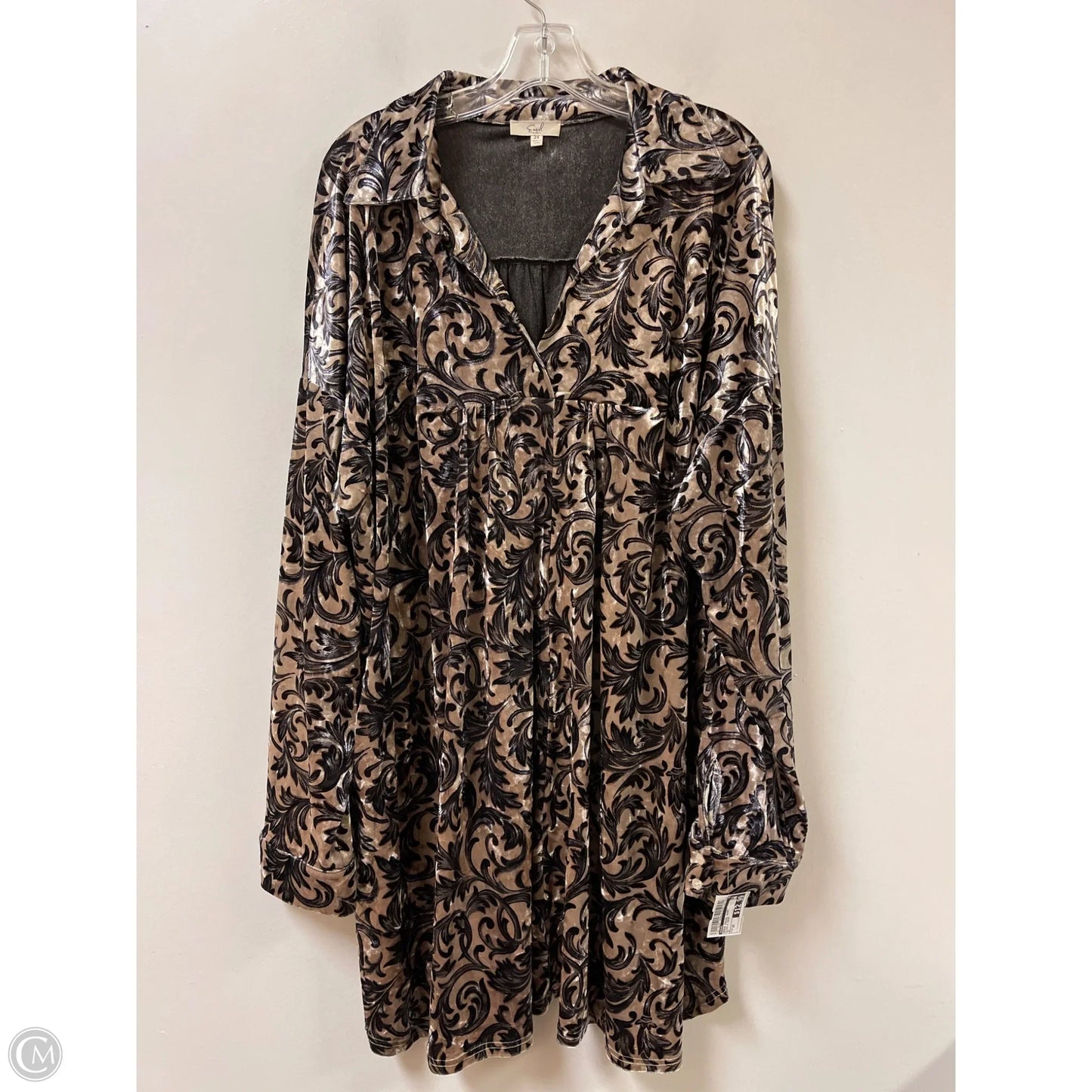 Dress Casual Short By Easel In Black & Cream, Size: 2x