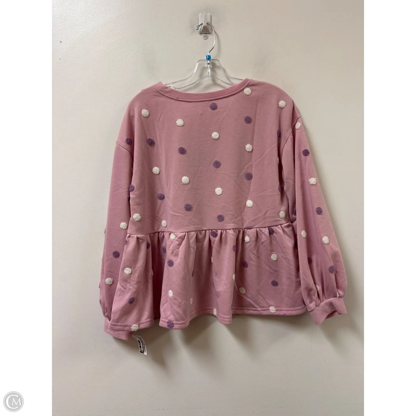 Top Long Sleeve By Blu Pepper In Pink, Size: M