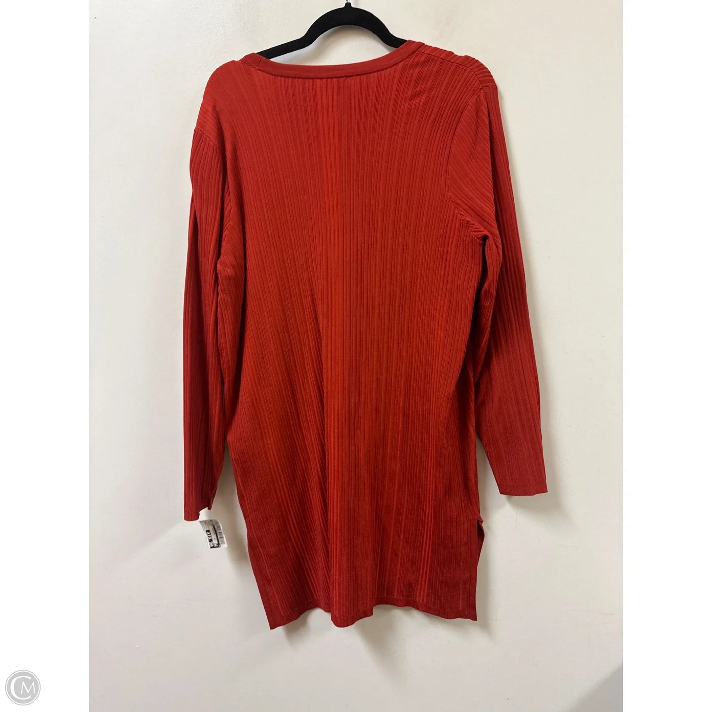Sweater Cardigan By Chicos In Orange, Size: L