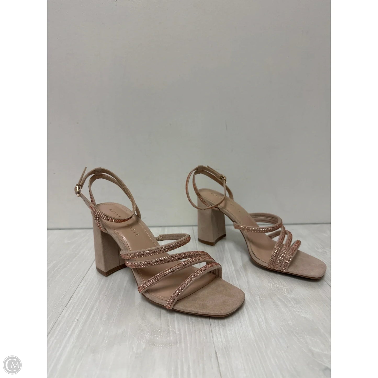 Sandals Heels Block By Kelly And Katie In Rose Gold, Size: 9