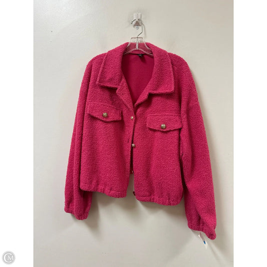 Jacket Faux Fur & Sherpa By Shein In Pink, Size: 2x