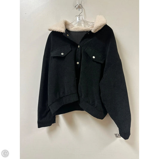 Jacket Faux Fur & Sherpa By Shein In Black & White, Size: 2x