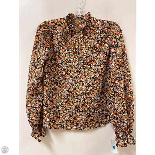 Top Long Sleeve By Shein In Floral Print, Size: Xs