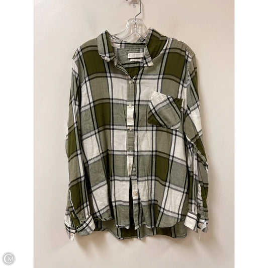 Blouse Long Sleeve By Lucky Brand In Green, Size: Xl