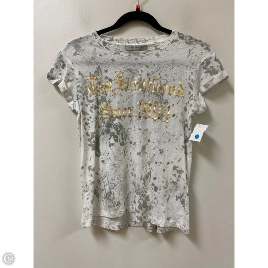 Top Short Sleeve Designer By All Saints In Grey & White, Size: Xs