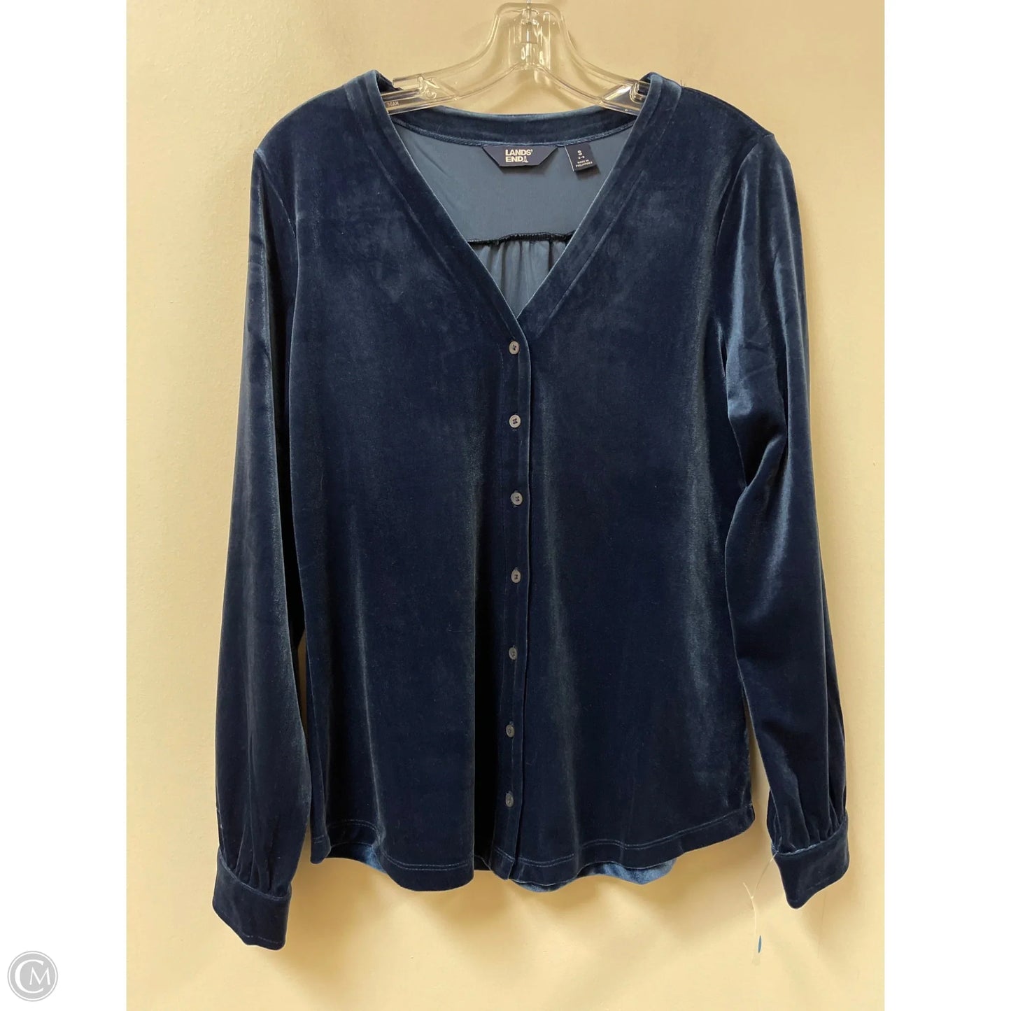 Blouse Long Sleeve By Lands End In Blue, Size: S