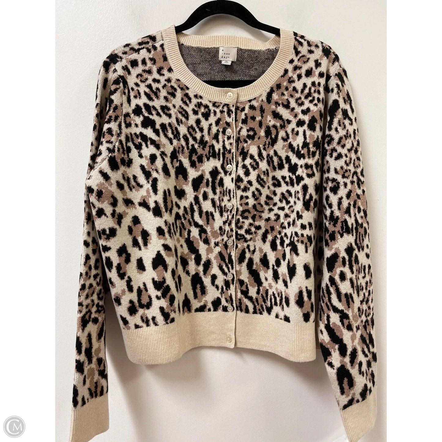Sweater Cardigan By A New Day In Animal Print, Size: Xl