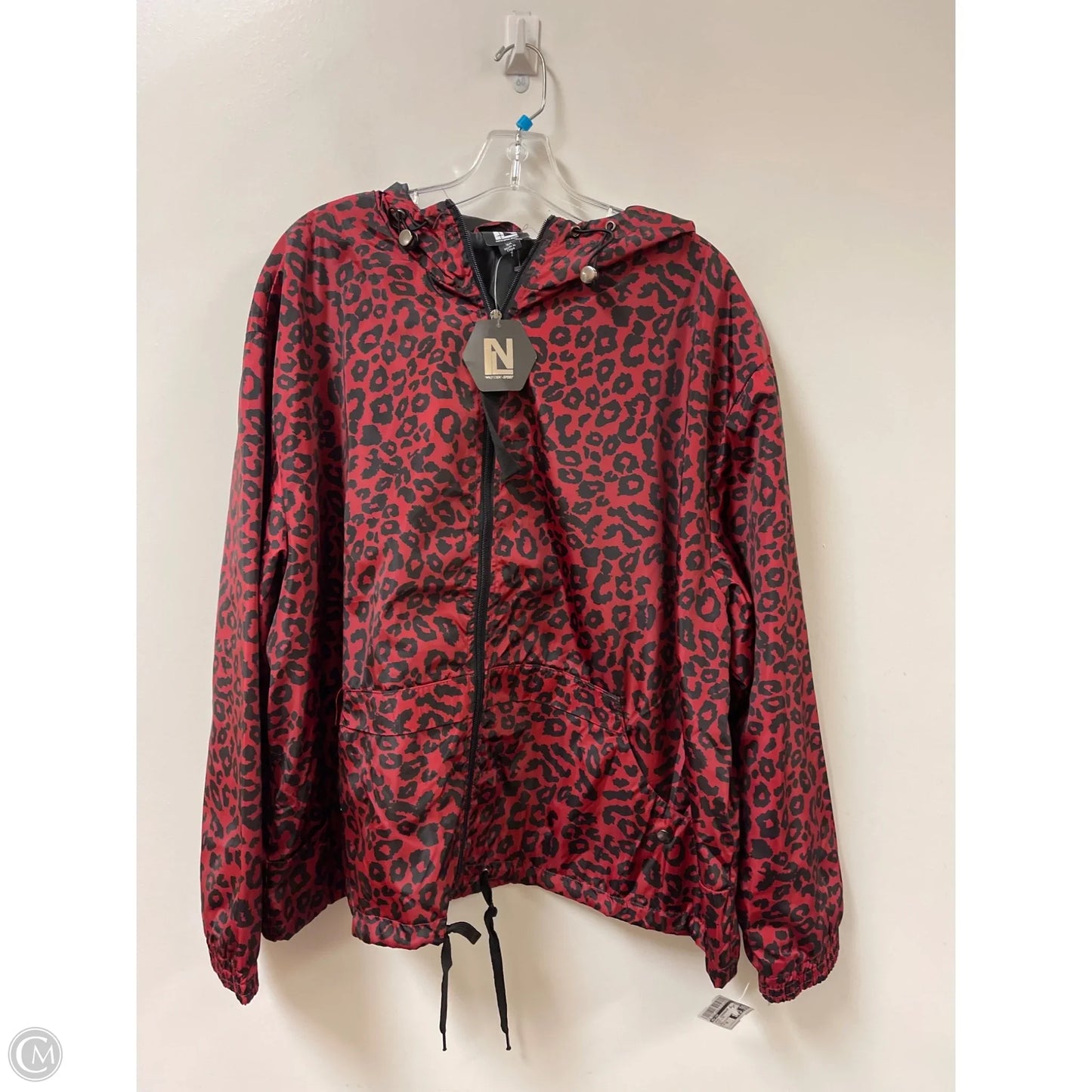 Jacket Windbreaker By New Look In Black & Red, Size: 3x