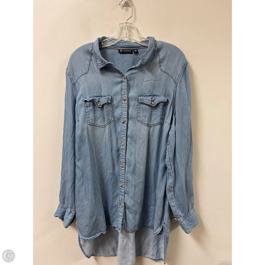 Blouse Long Sleeve By Versona In Blue, Size: Xl