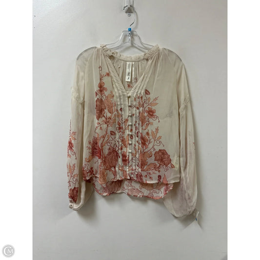 Blouse Long Sleeve By Florence Balducci In Cream, Size: Xxs