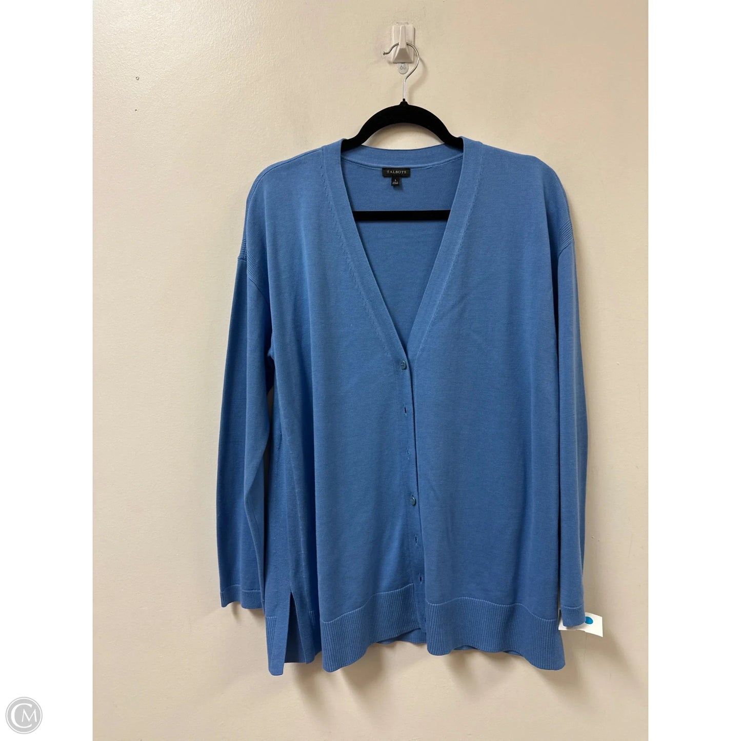 Sweater Cardigan By Talbots In Blue, Size: L