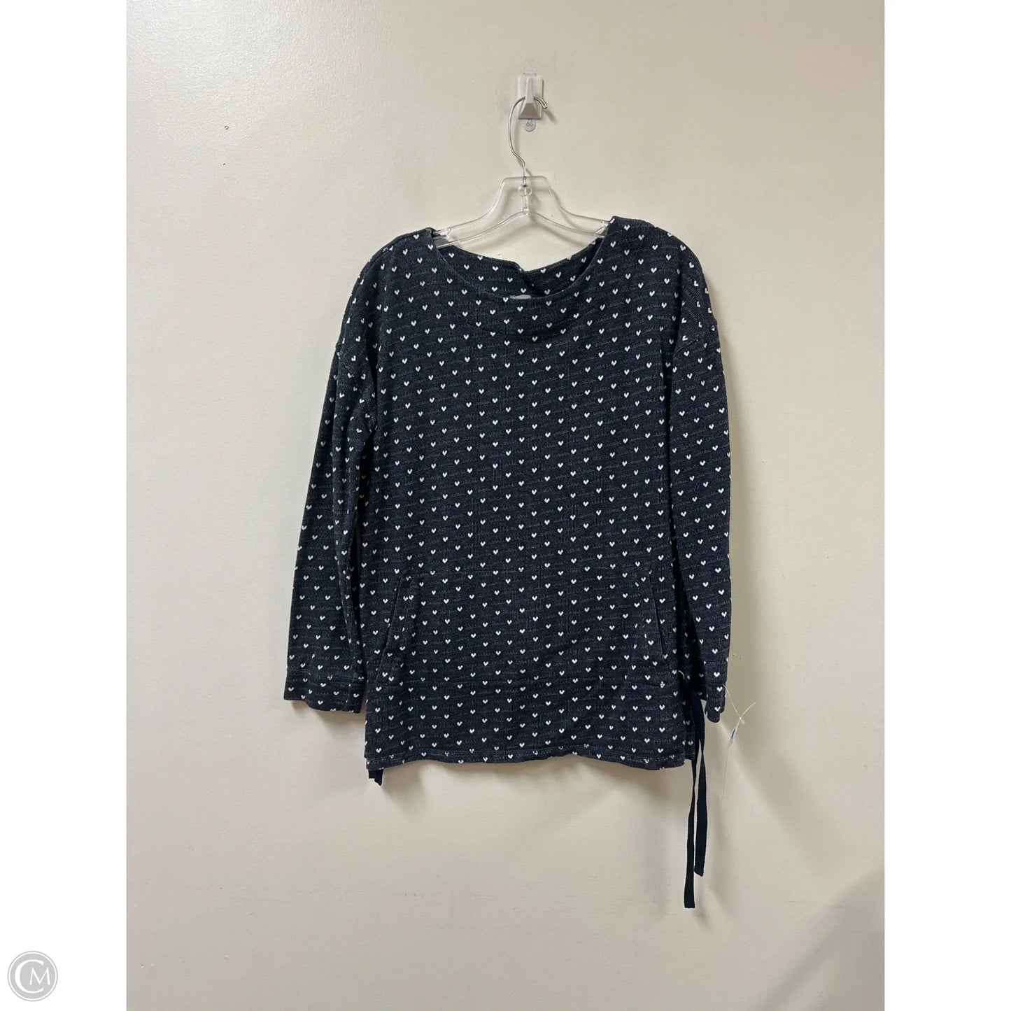 Top Long Sleeve By Talbots In Blue & White, Size: L