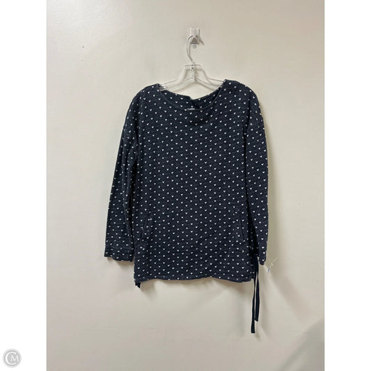 Top Long Sleeve By Talbots In Blue & White, Size: L