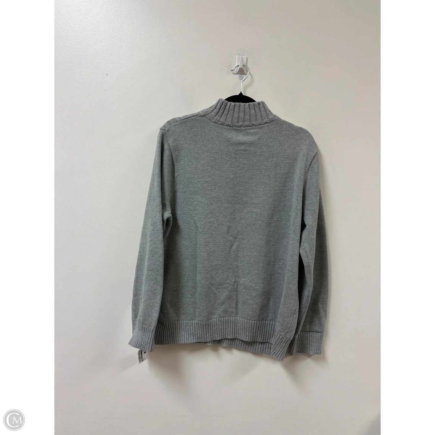 Sweatshirt Collar By Karen Scott In Grey, Size: L
