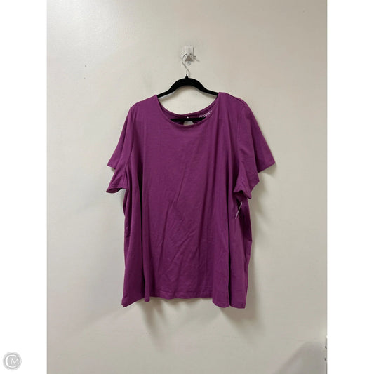 Top Short Sleeve By Roamans In Purple, Size: 2x
