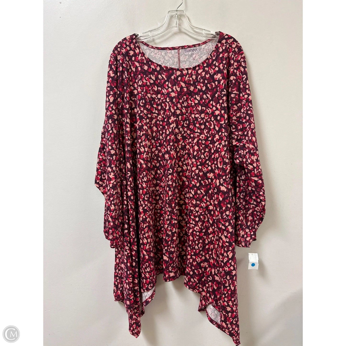 Tunic Long Sleeve By Roamans In Pink & Purple, Size: 3x