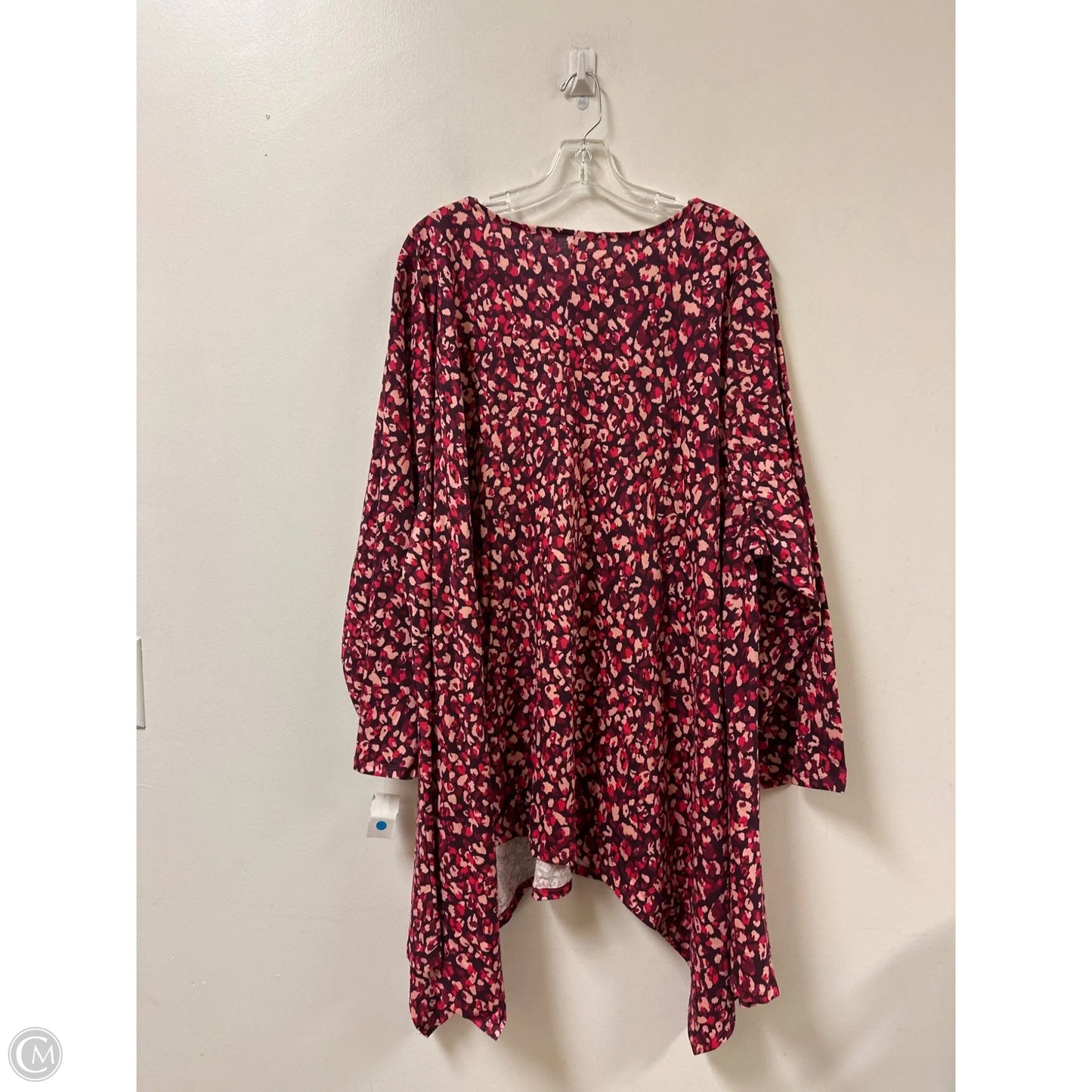 Tunic Long Sleeve By Roamans In Pink & Purple, Size: 3x