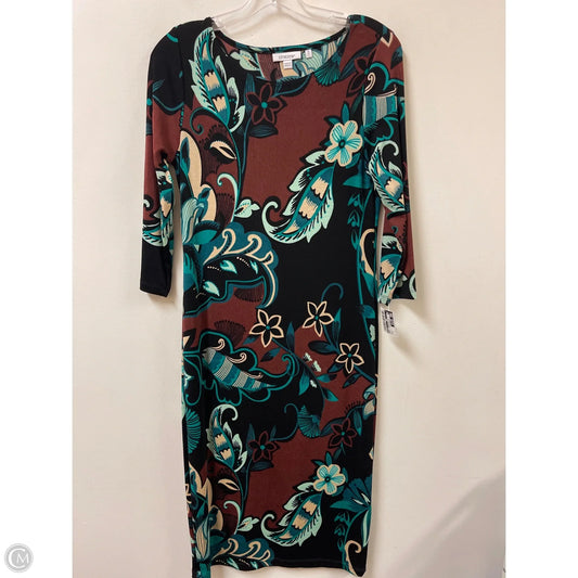Dress Casual Midi By Chicos In Brown & Green, Size: S