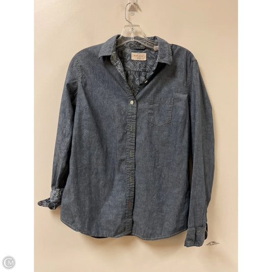 Blouse Long Sleeve By Weatherproof In Blue, Size: M